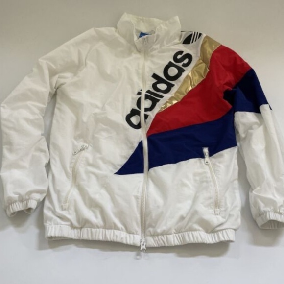 🪸Adidas Originals St Petersburg Pack Tribe Track Jacket Sz M White Retro Y2K - Picture 4 of 9